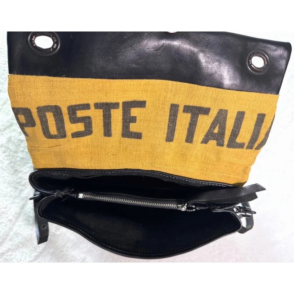 Delle Cose Poste Italia Black Leather Crossbody Italian Made Purse Dust Cover